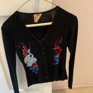 Vintage black embroidered woman’s top